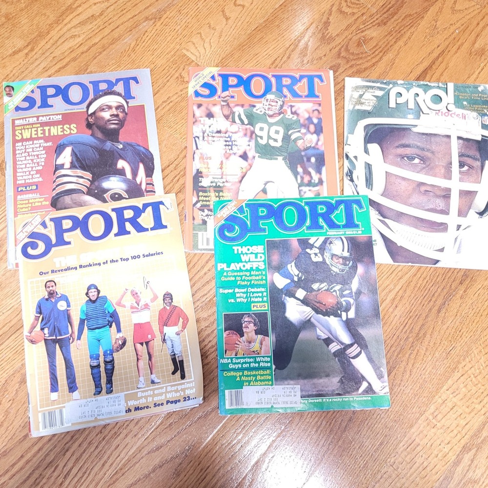 Vintage‎ SPORT Magazine Lot of 5 October 1984 Walter Payton Mark Gastineau